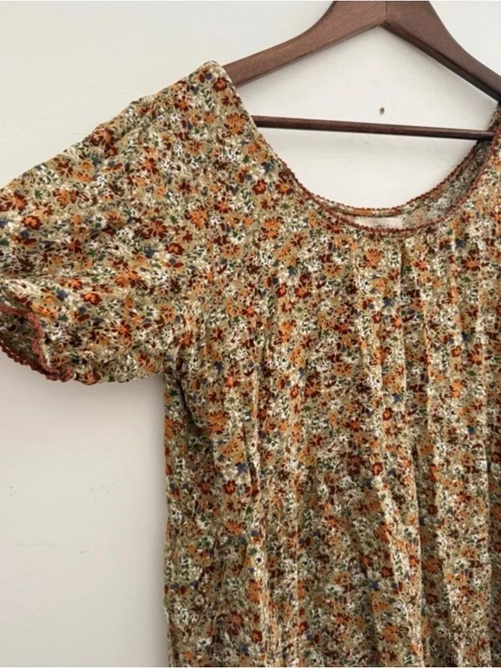 NATURAL LIFE Floral Boho Dress in Olive, Rust and Cream - Picture 2 of 3